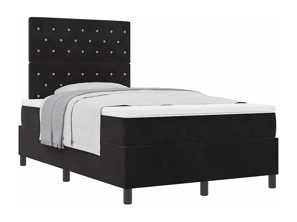 Cadre de lit avec matelas Noir 120 x 200 cm Velours