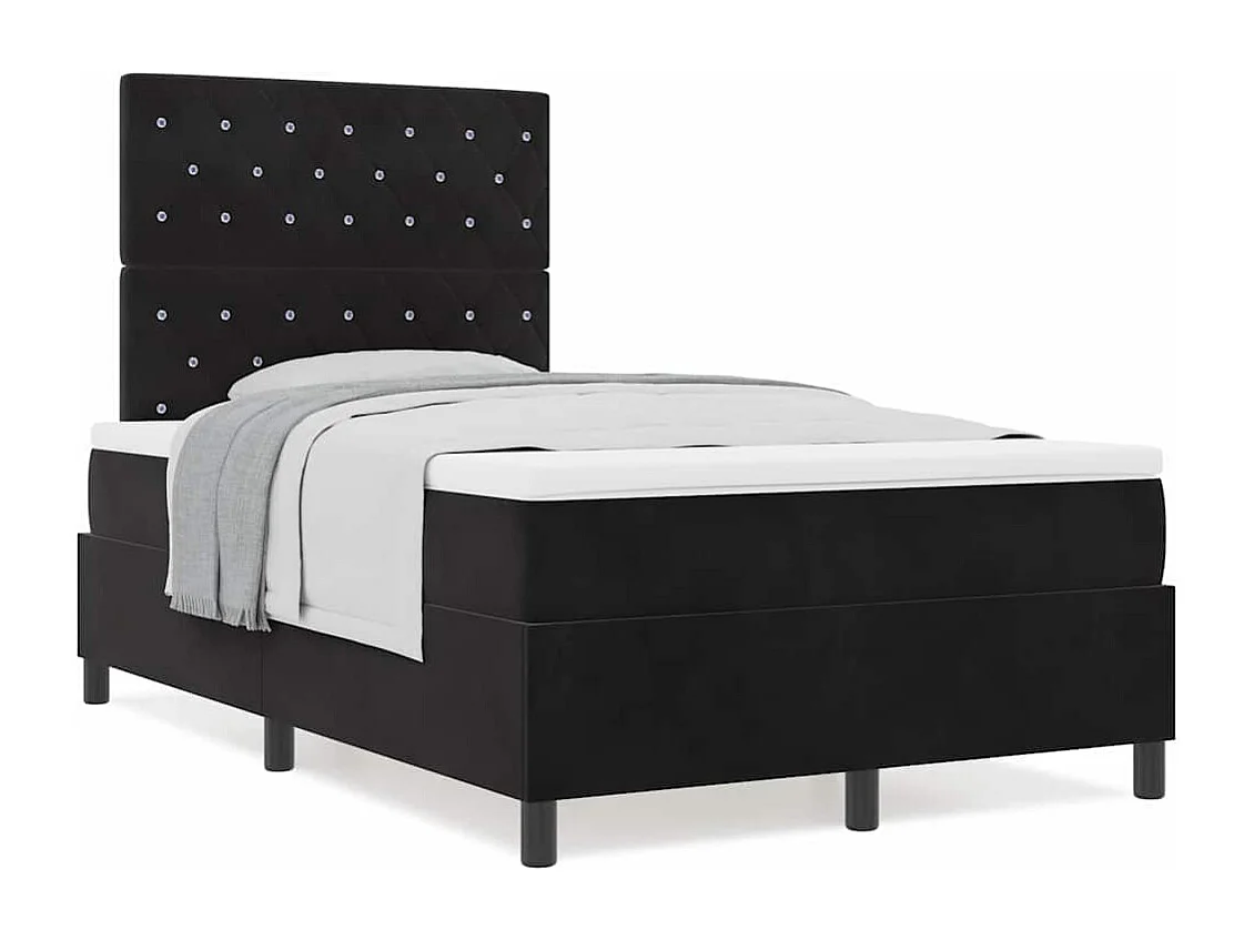 Cadre de lit avec matelas Noir 120 x 200 cm Velours
