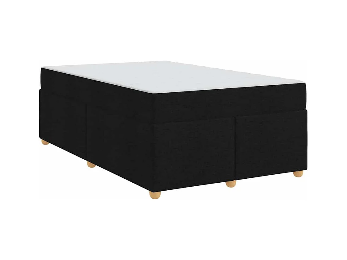 Cadre de lit avec matelas Noir 120 x 200 cm tissu