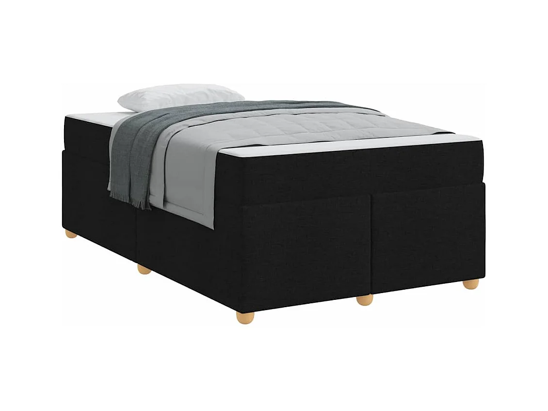 Cadre de lit avec matelas Noir 120 x 200 cm tissu