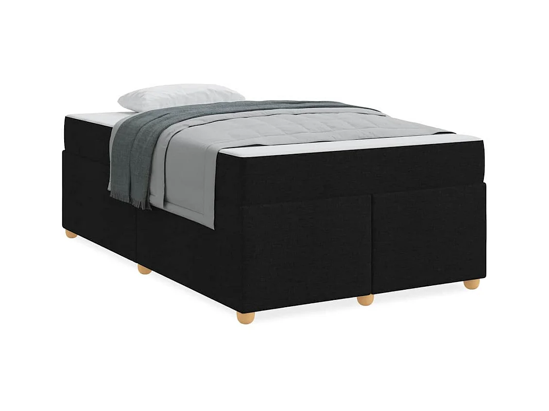 Cadre de lit avec matelas Noir 120 x 200 cm tissu