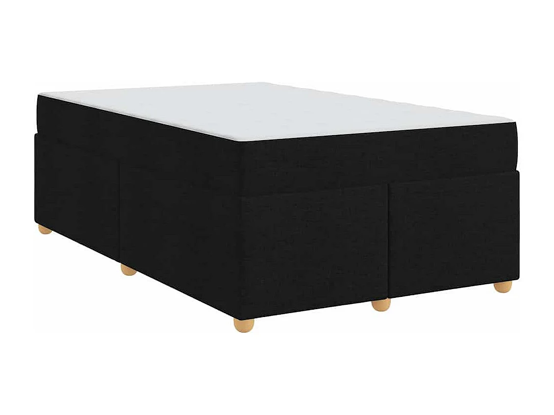 Cadre de lit avec matelas Noir 120 x 200 cm tissu