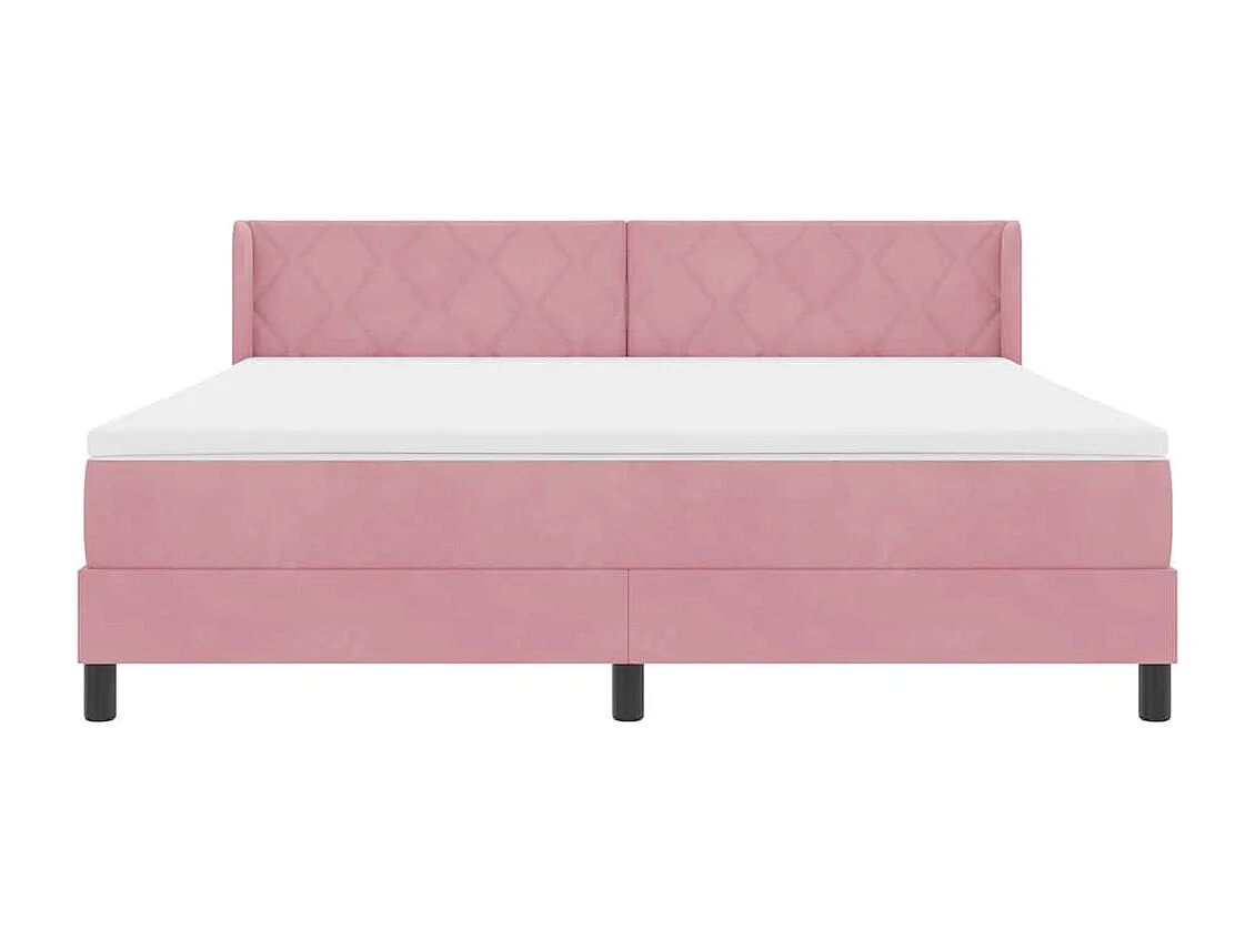 Cadre de lit avec matelas noir 100x200 cm en velours Rose