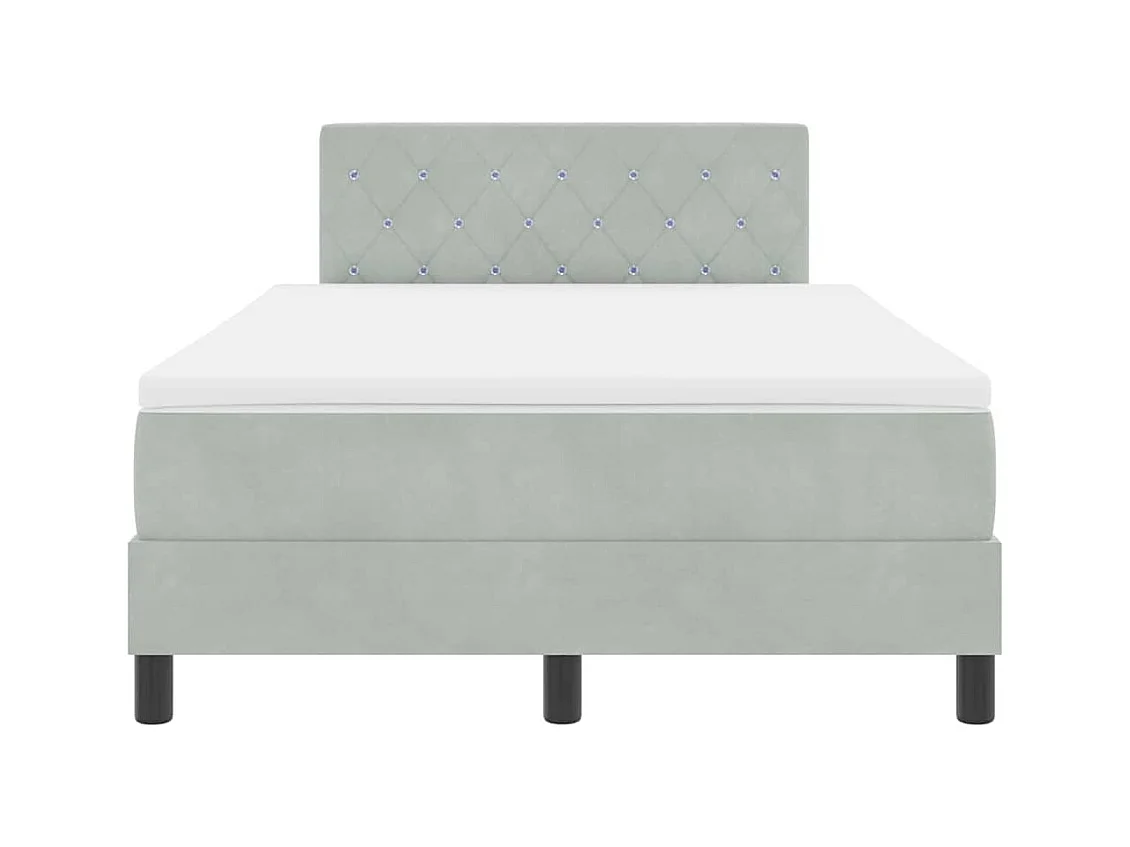 Cadre de lit avec matelas Gris clair 120 x 200 cm Velours