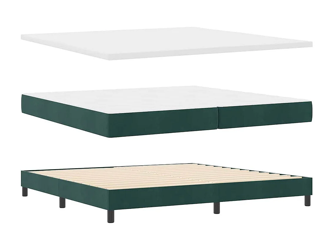 Cama con Somier y Colchón Gris Oscuro 80x200 cm Terciopelo