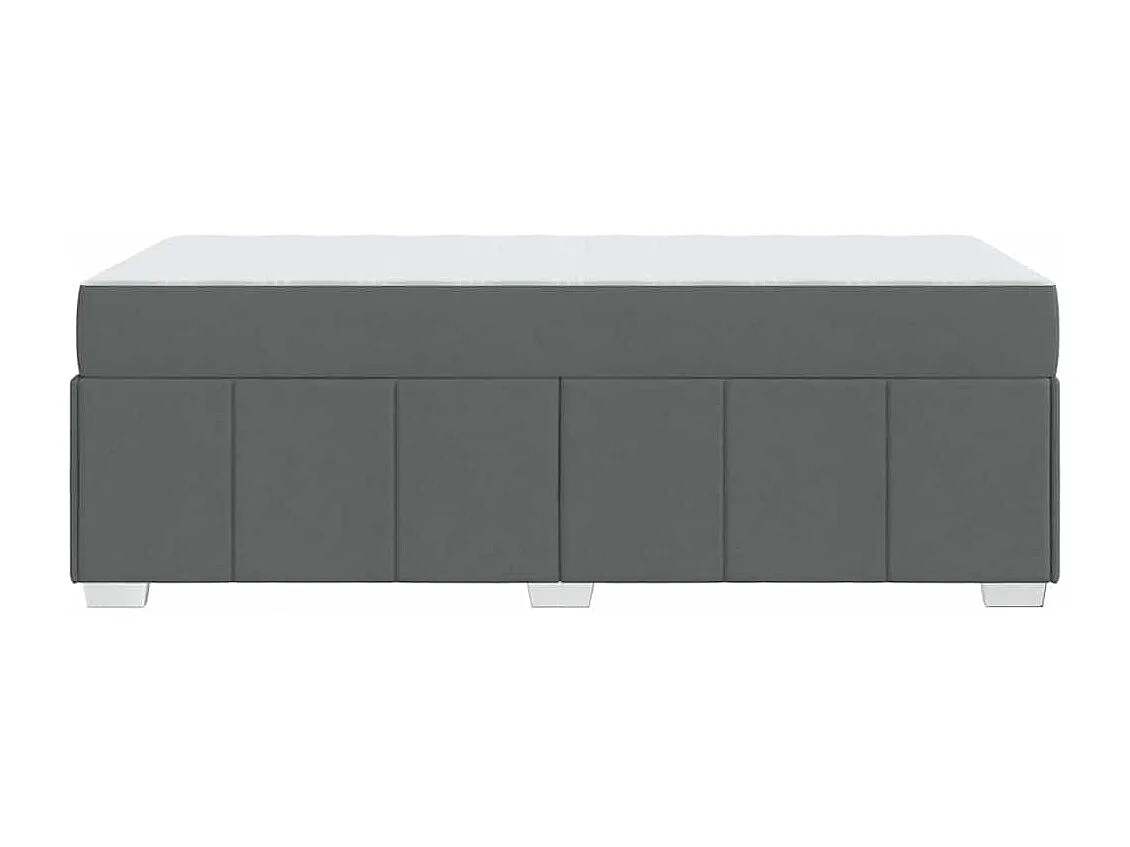 Cadre de lit avec matelas Gris foncé 90 x 190 cm tissu