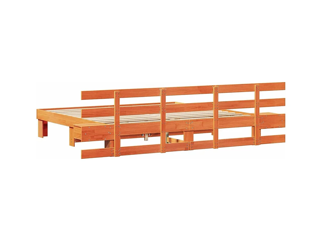 Cadre de lit avec tiroir Marron 180 x 200 cm Bois massif