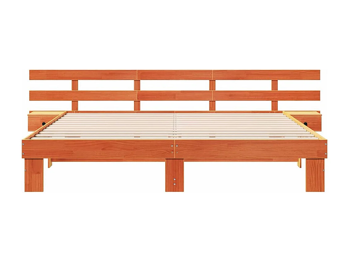 Cadre de lit avec tiroir Marron 180 x 200 cm Bois massif