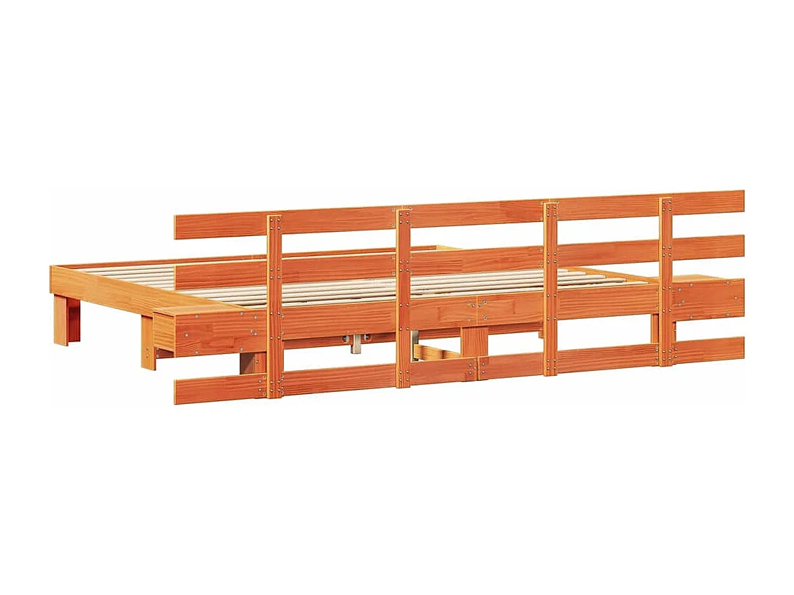 Cadre de lit avec tiroir Marron 180 x 200 cm Bois massif