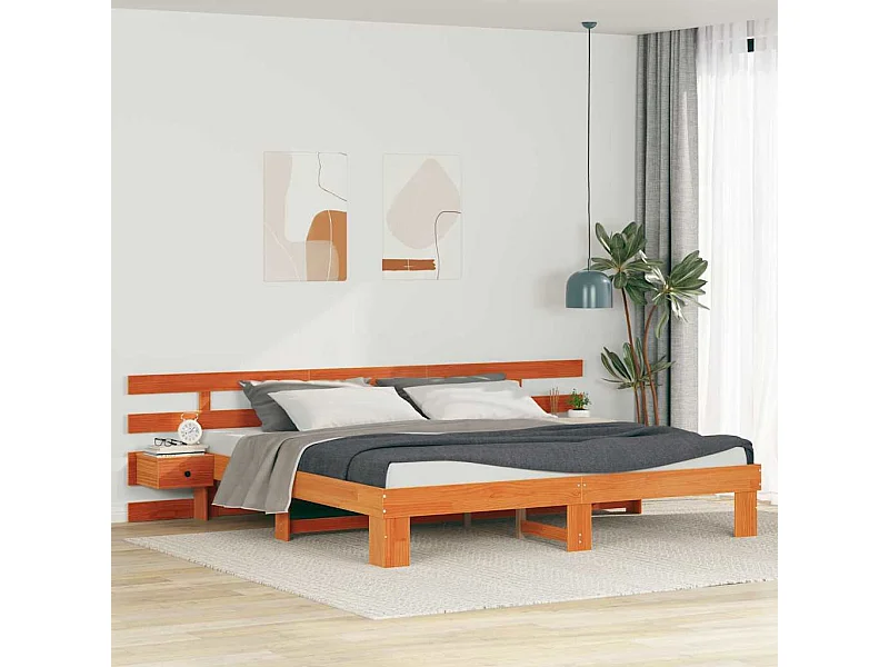 Cadre de lit avec tiroir Marron 180 x 200 cm Bois massif