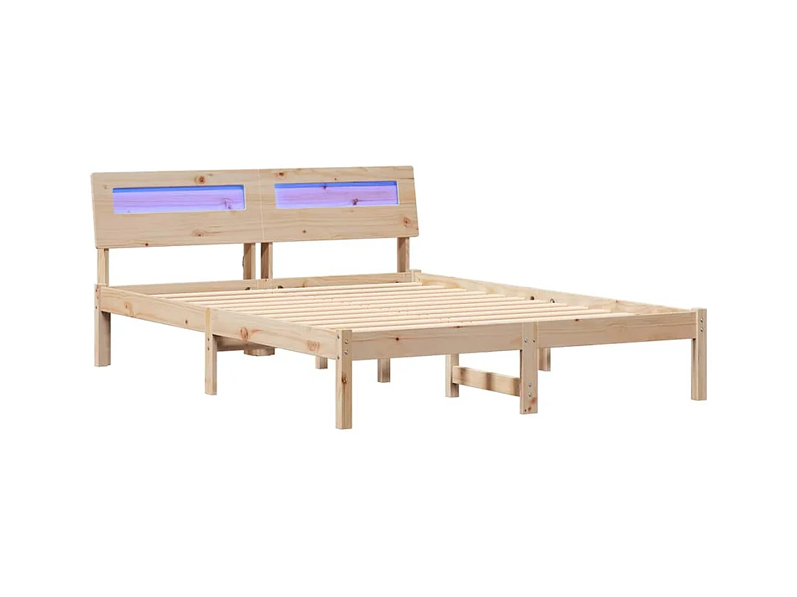 Cadre de lit Marron 140 x 190 cm Bois massif en pin