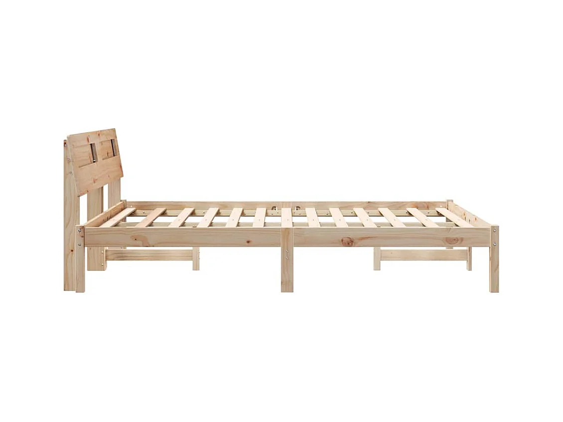 Cadre de lit Marron 140 x 190 cm Bois massif en pin