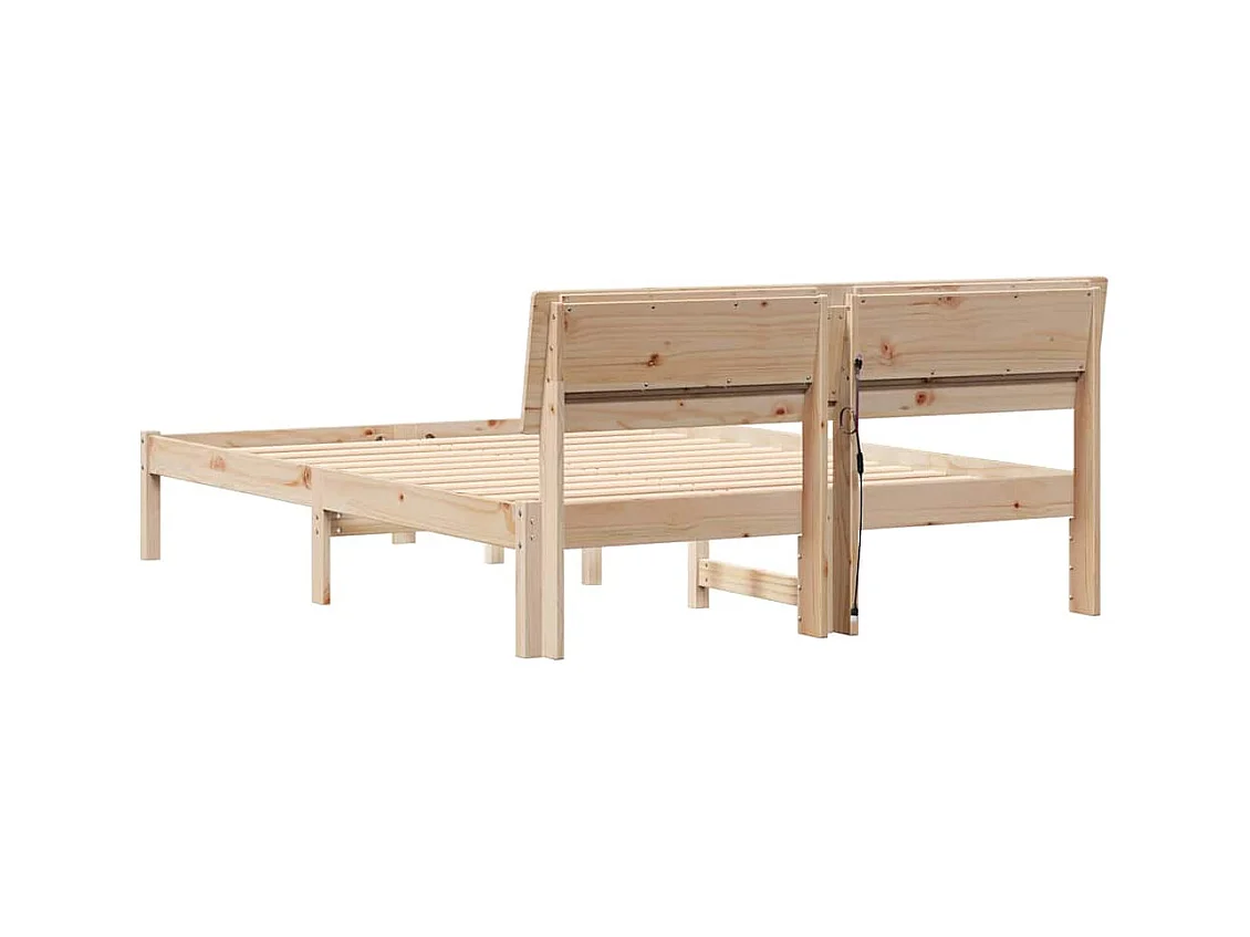 Cadre de lit Marron 140 x 190 cm Bois massif en pin