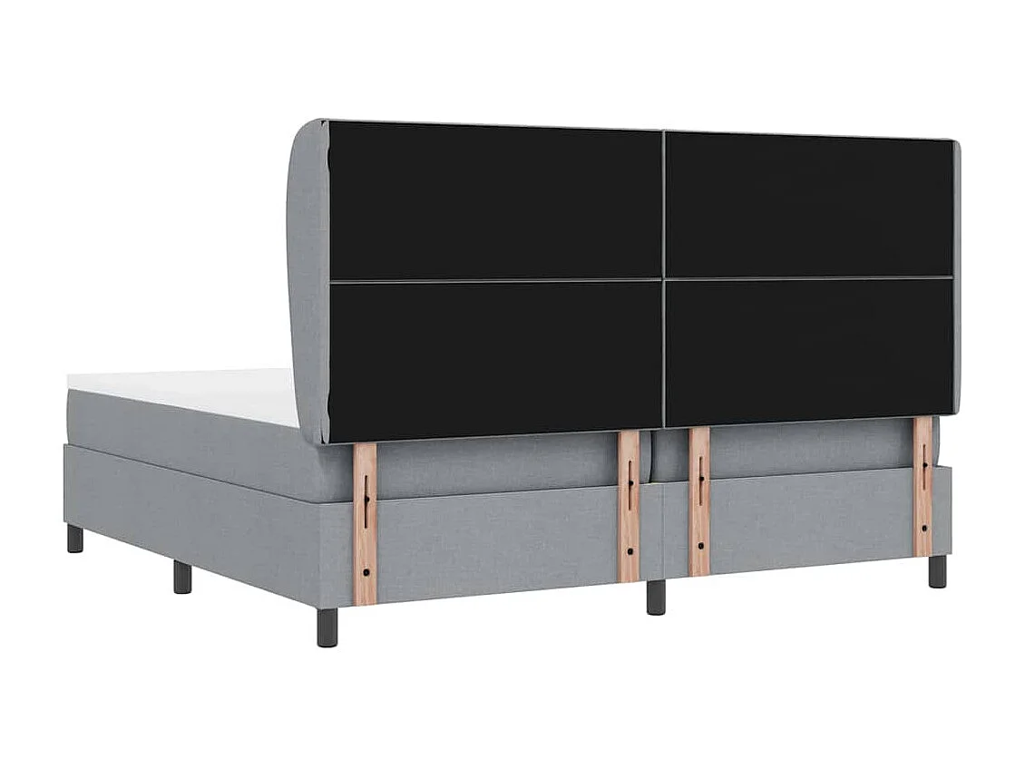 Cadre de lit avec matelas Gris clair 200 x 200 cm tissu