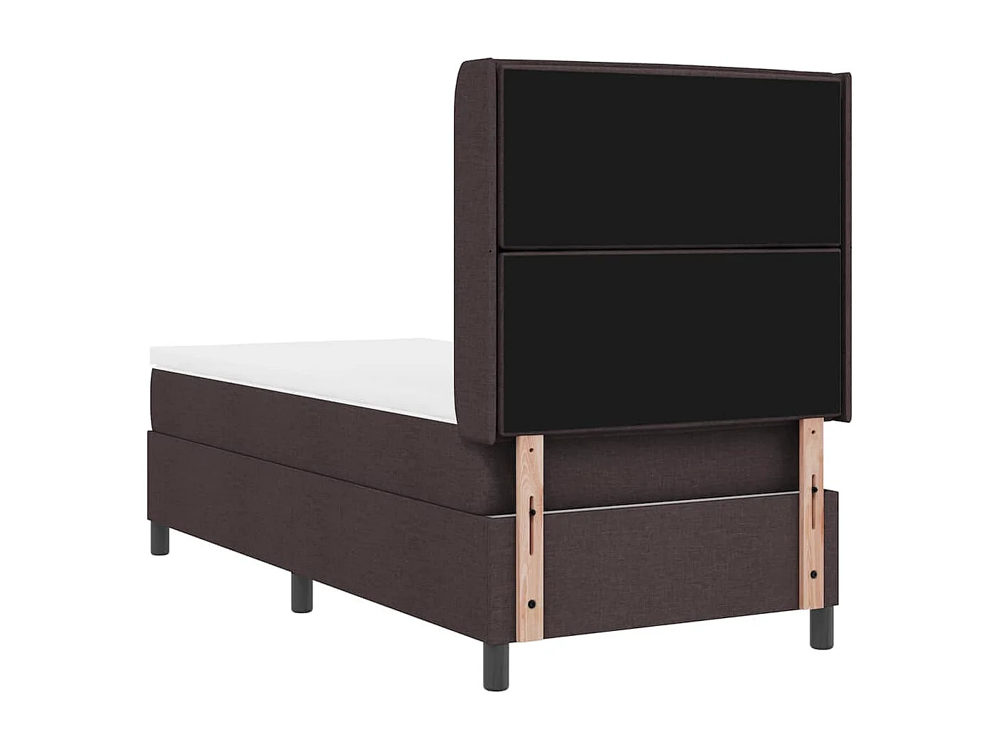 Cama tipo Box Spring con colchón Marrón oscuro 90 x 200 cm tela