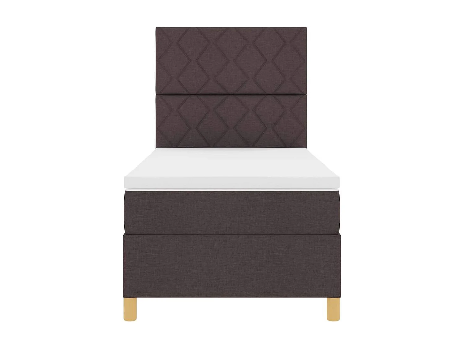 Cadre de lit avec tête de lit Marron foncé 90 x 190 cm tissu