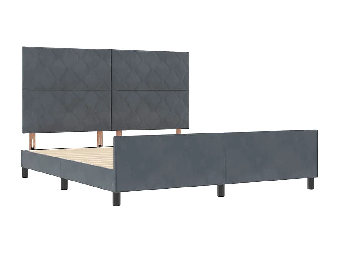 Estructura de cama Gris oscuro 180 x 200 cm Terciopelo