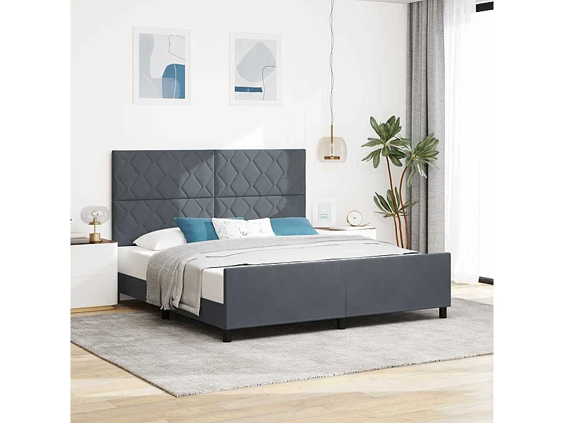 Estructura de cama Gris oscuro 180 x 200 cm Terciopelo