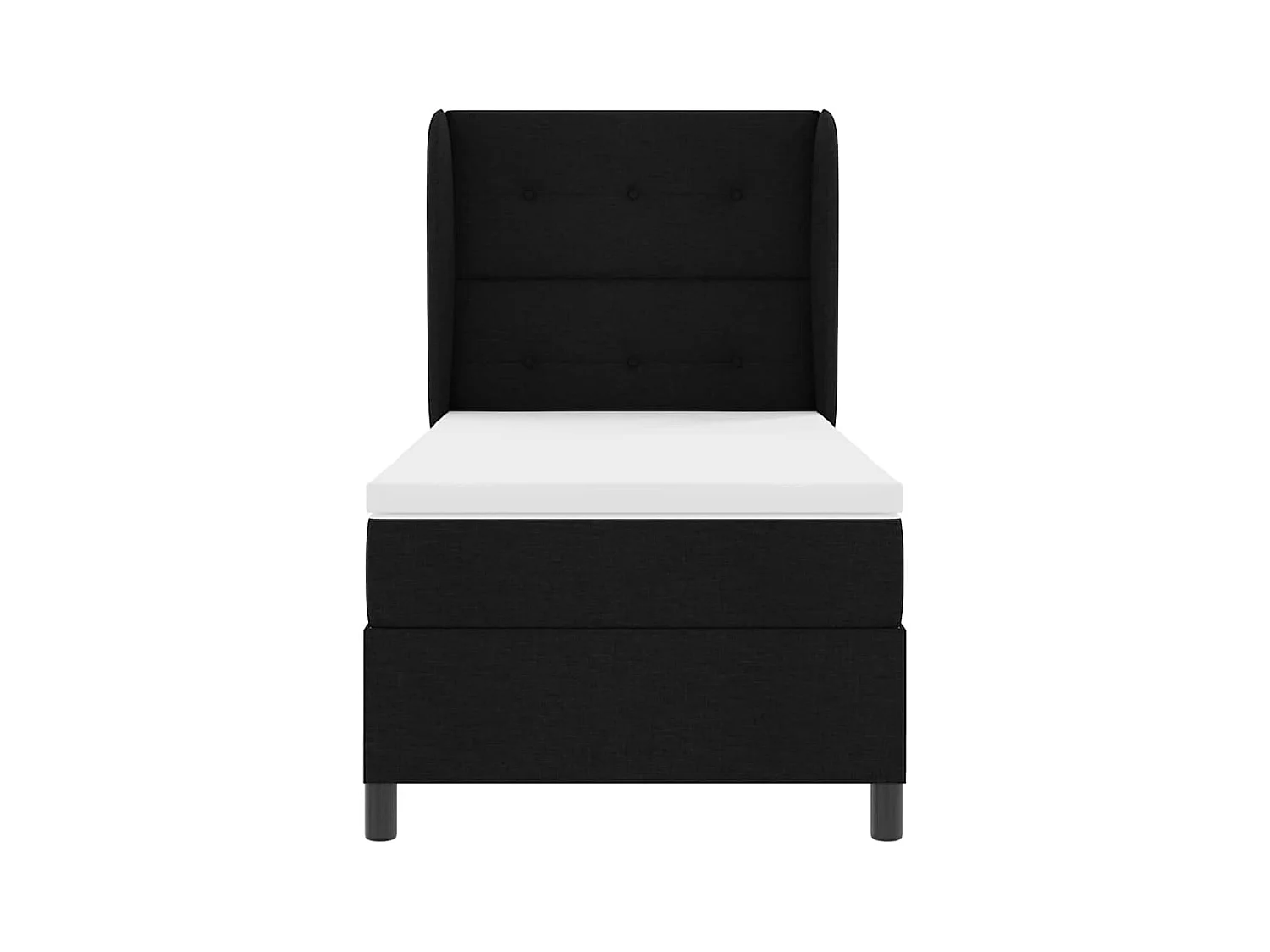 Cama tipo Box Spring con colchón Negro 100 x 200 cm tela