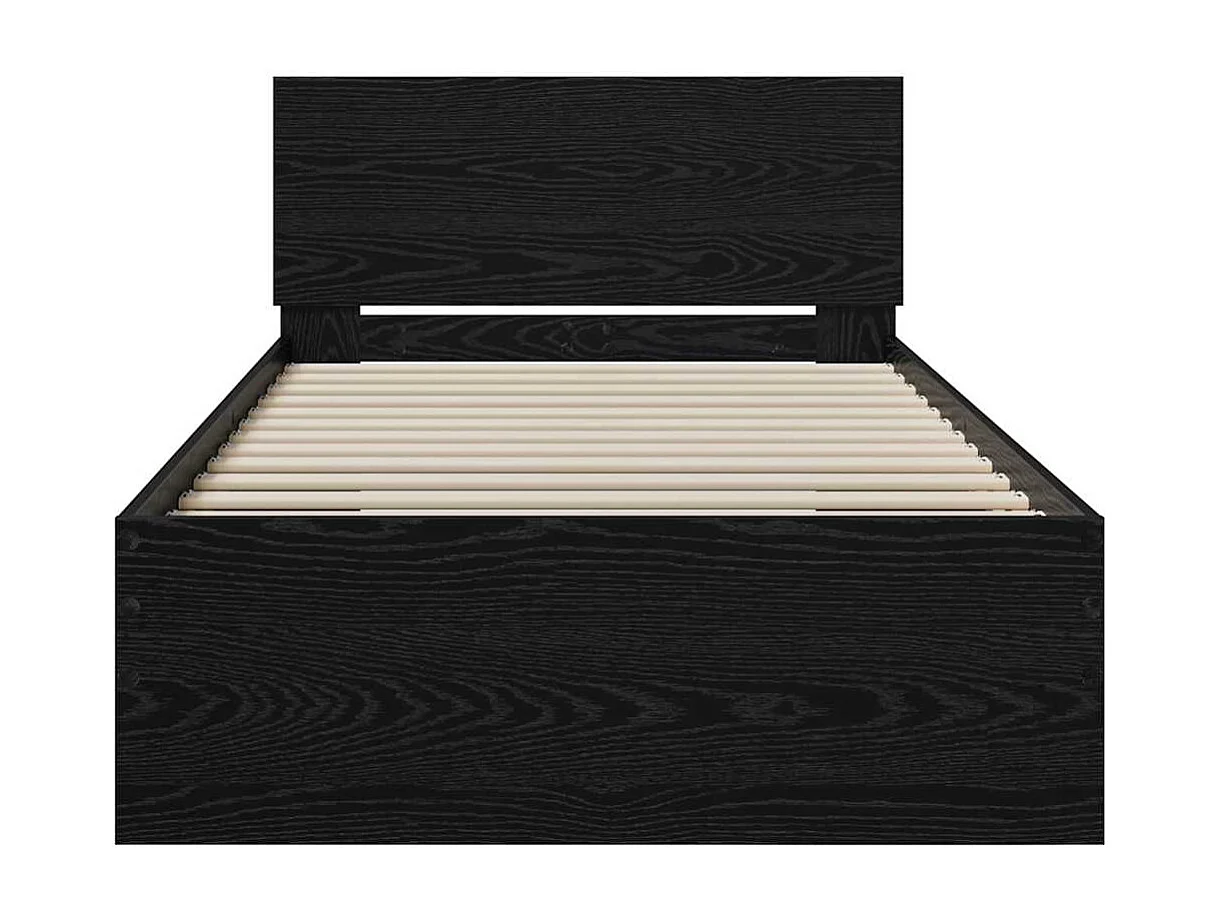 Cadre de lit Chêne noir 75 x 190 cm Bois d'ingénierie