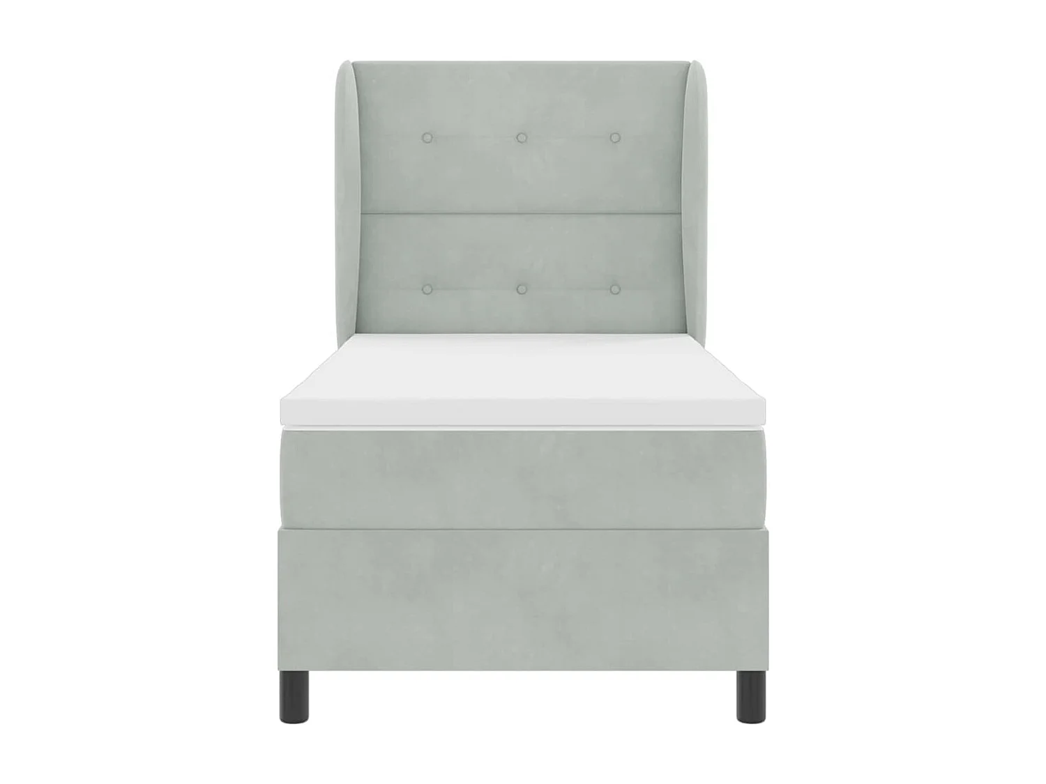 Cama tipo Box Spring Gris claro 90 x 200 cm Terciopelo