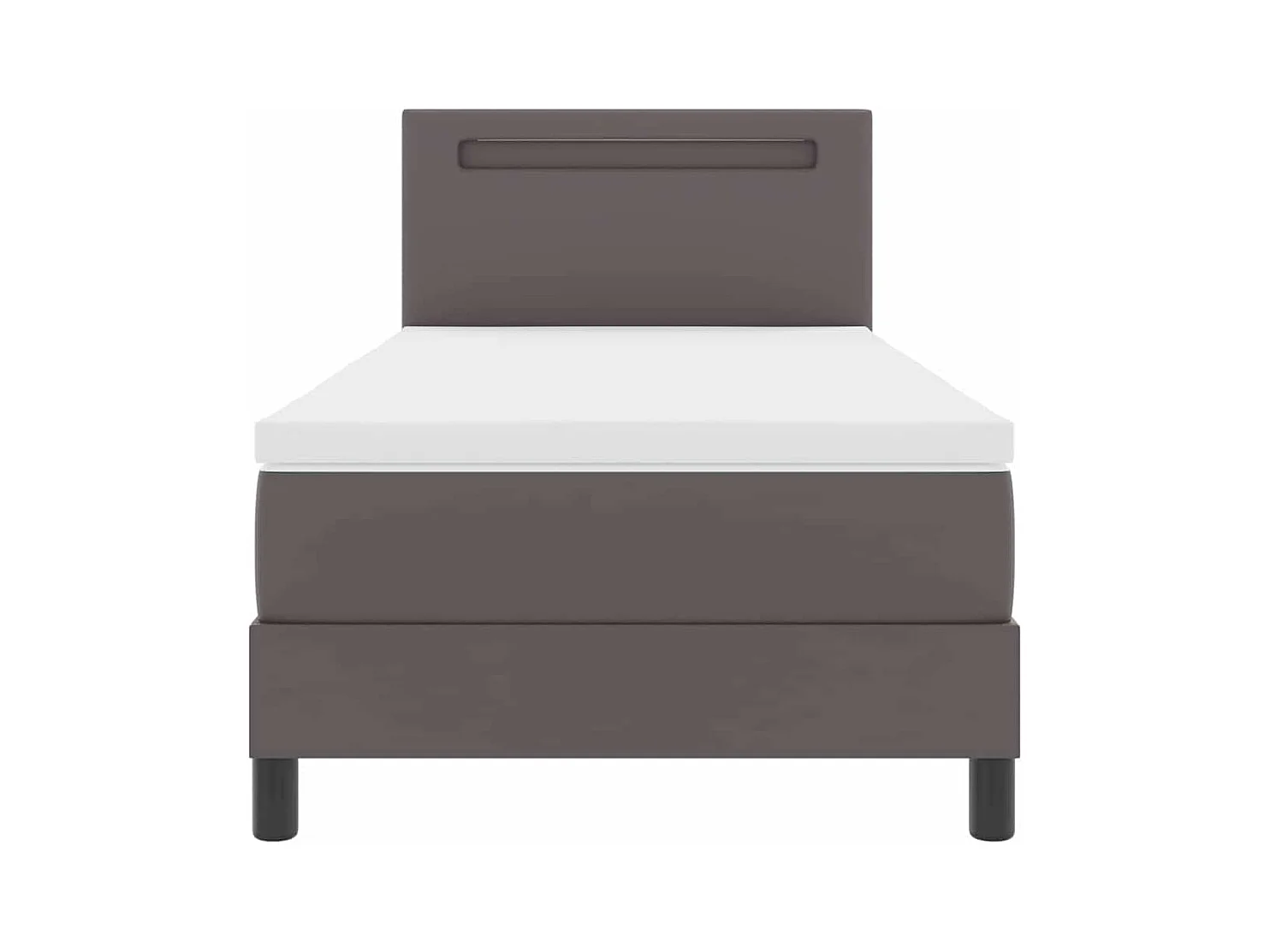 Cadre de lit avec matelas Gris 90 x 190 cm Faux cuir