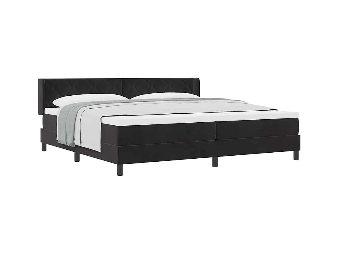 Cadre de lit avec matelas noir 100x200 cm en velours Noir