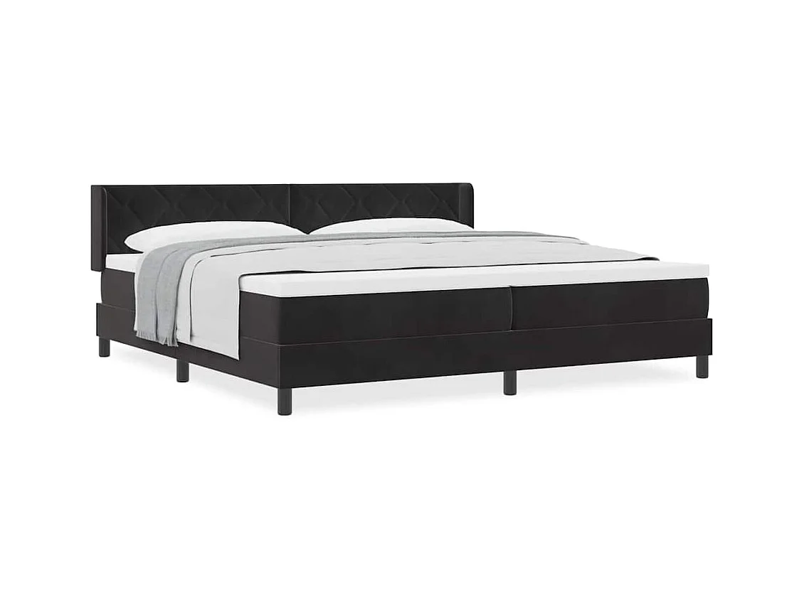 Cadre de lit avec matelas noir 100x200 cm en velours Noir