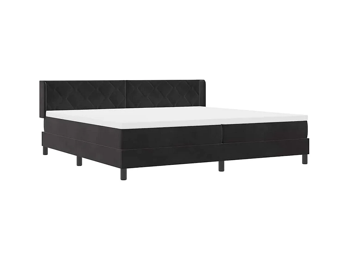 Cadre de lit avec matelas noir 100x200 cm en velours Noir