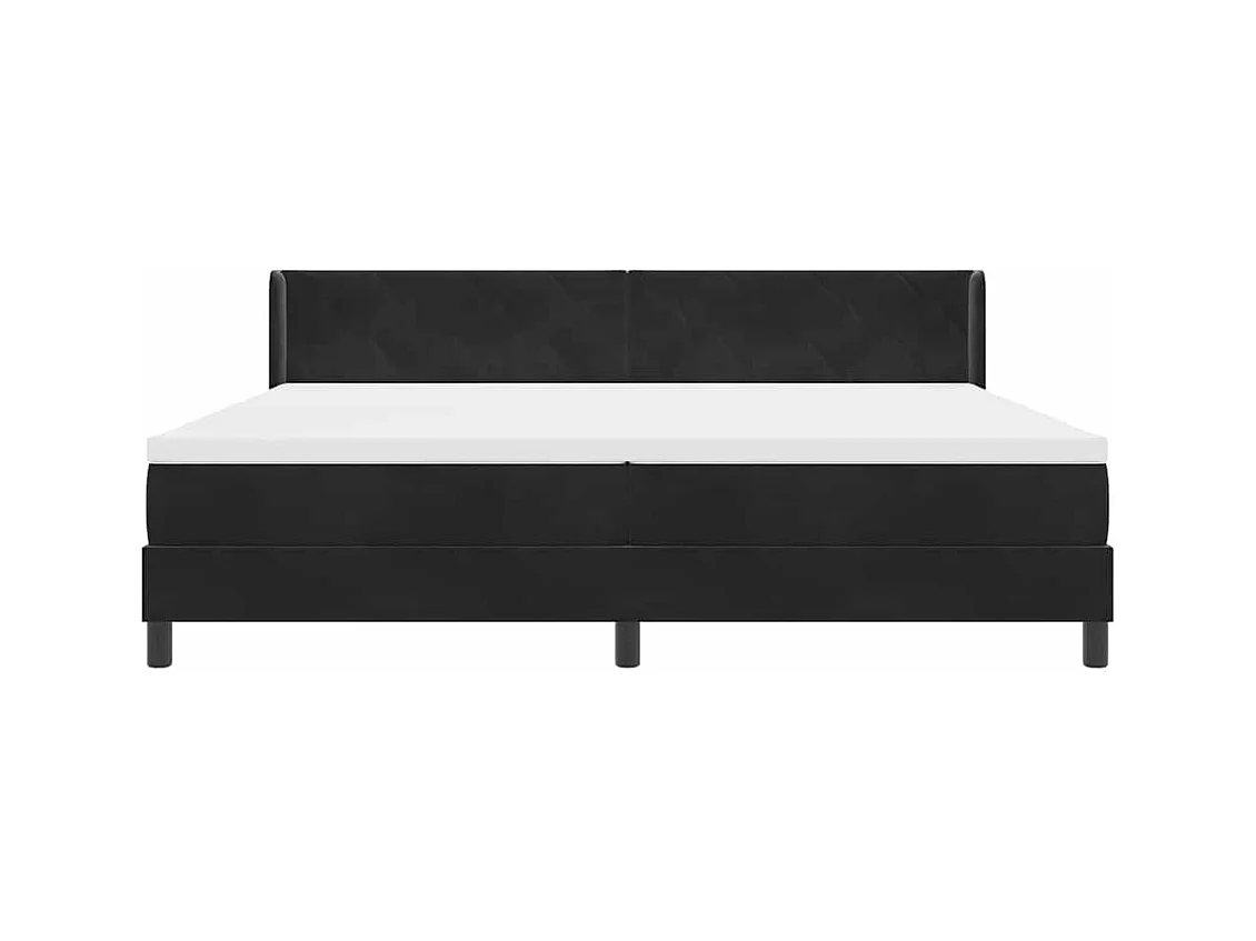 Cadre de lit avec matelas noir 100x200 cm en velours Noir