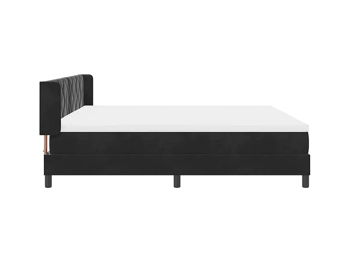 Cadre de lit avec matelas noir 100x200 cm en velours Noir