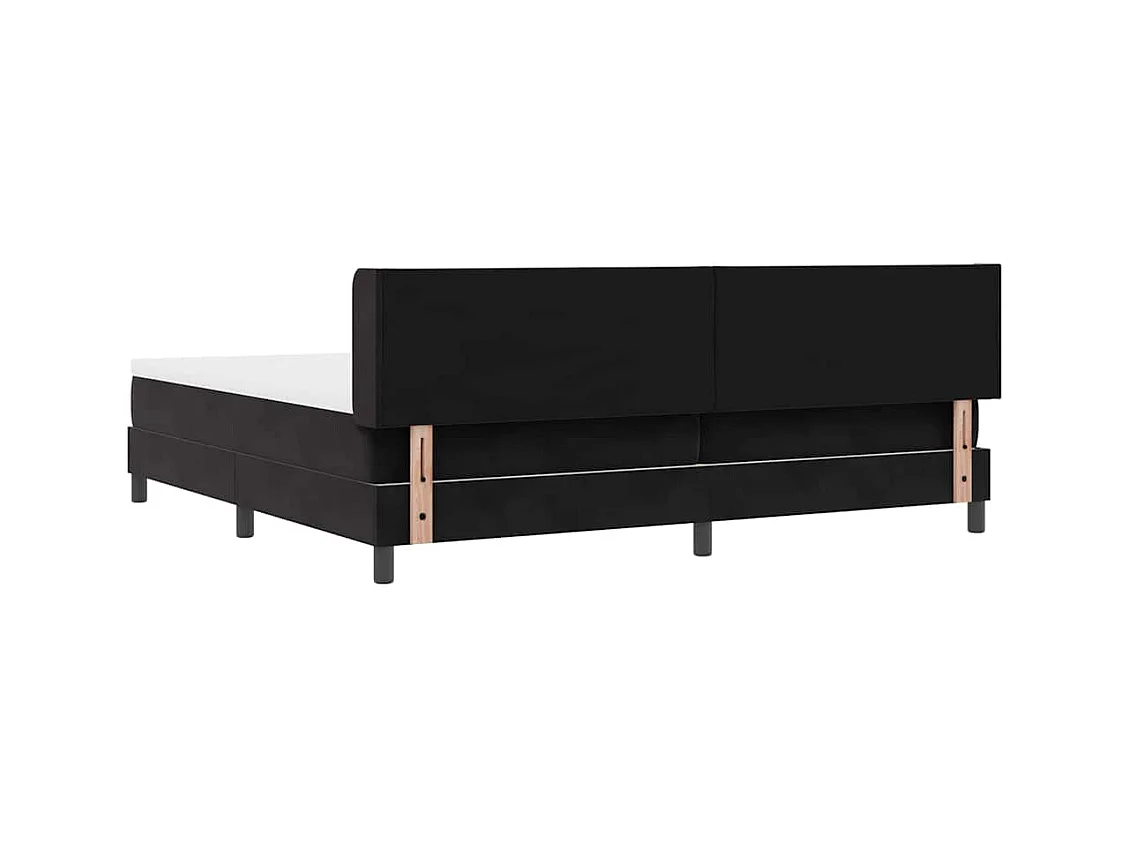 Cadre de lit avec matelas noir 100x200 cm en velours Noir