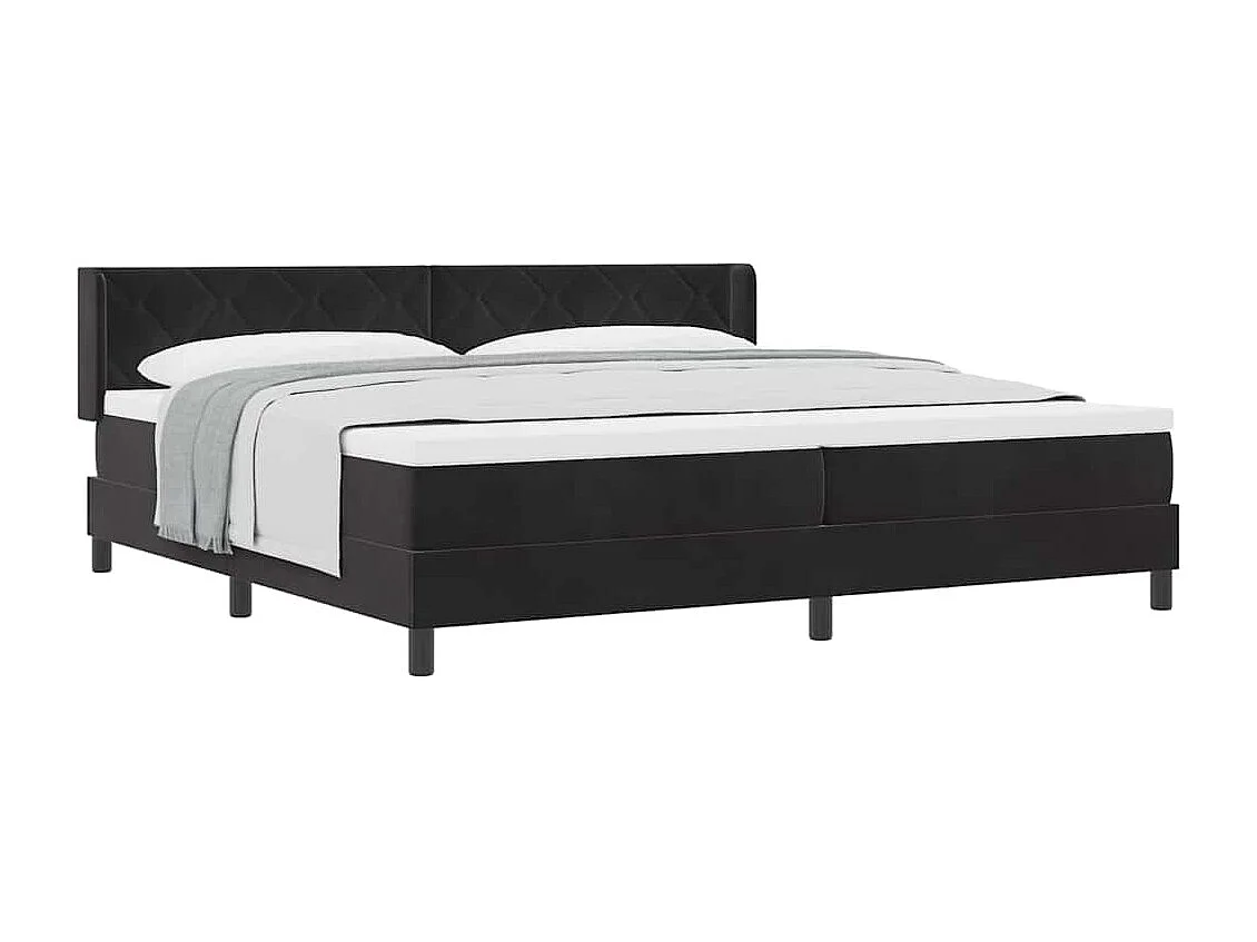 Cadre de lit avec matelas noir 100x200 cm en velours Noir