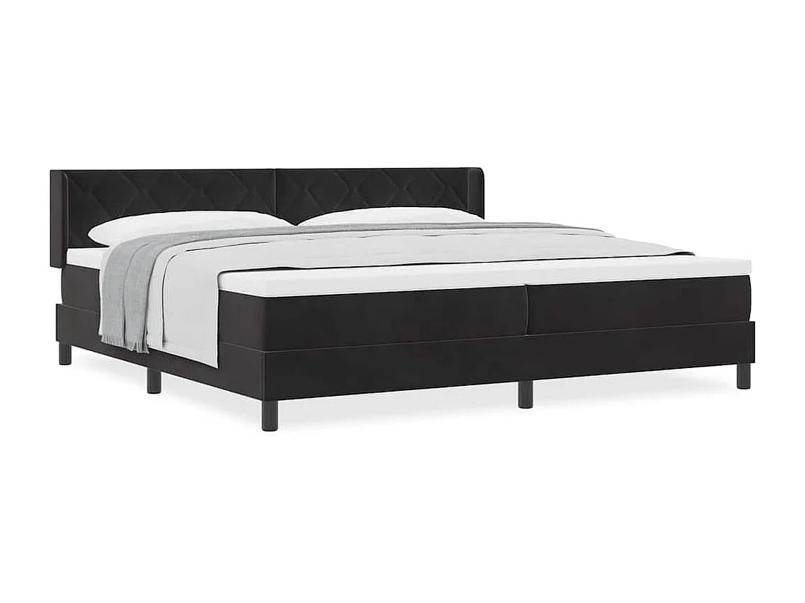 Cadre de lit avec matelas noir 100x200 cm en velours Noir