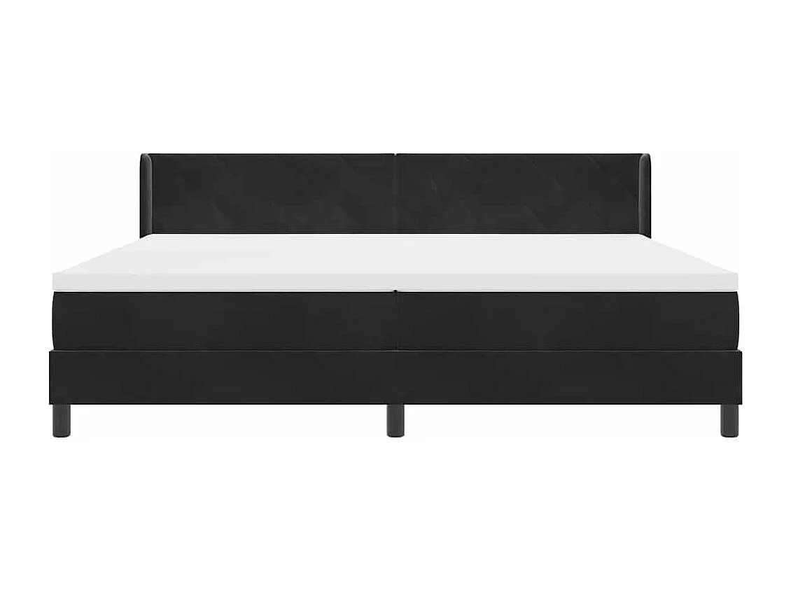 Cadre de lit avec matelas noir 100x200 cm en velours Noir