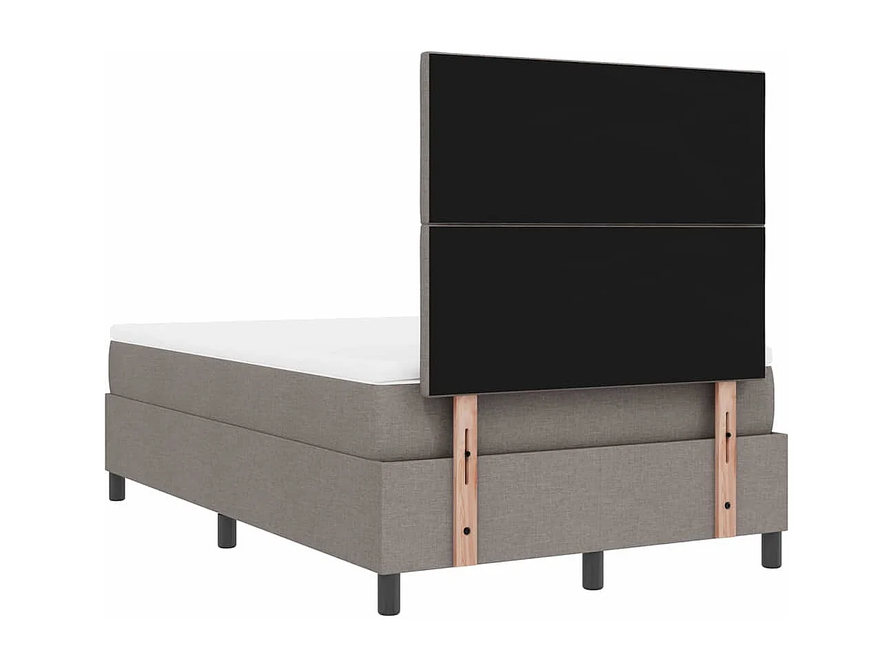 Cadre de lit avec matelas Taupe 120 x 200 cm tissu
