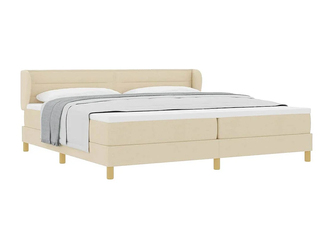 Cadre de lit avec Matelas Crème 90x200 cm Tissu Crème