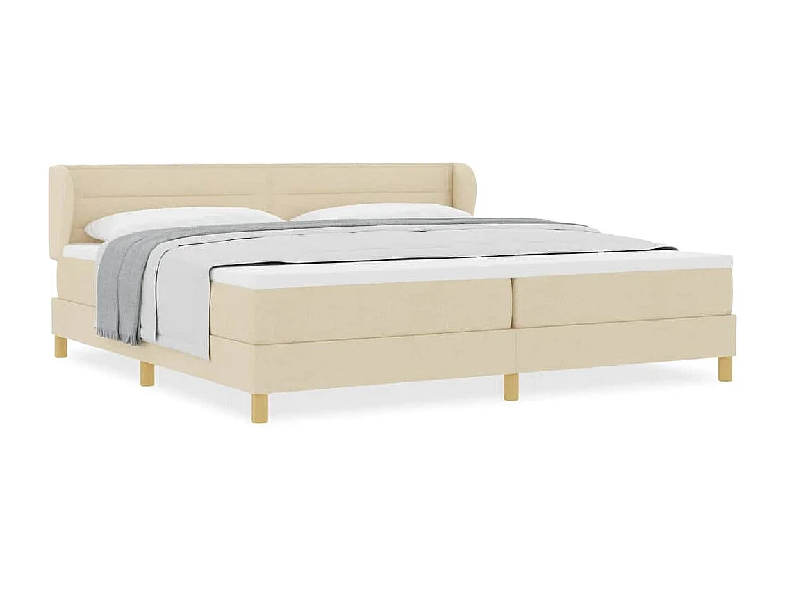 Cadre de lit avec Matelas Crème 90x200 cm Tissu Crème