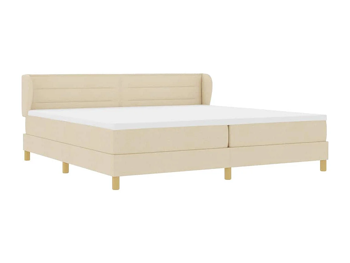 Cadre de lit avec Matelas Crème 90x200 cm Tissu Crème