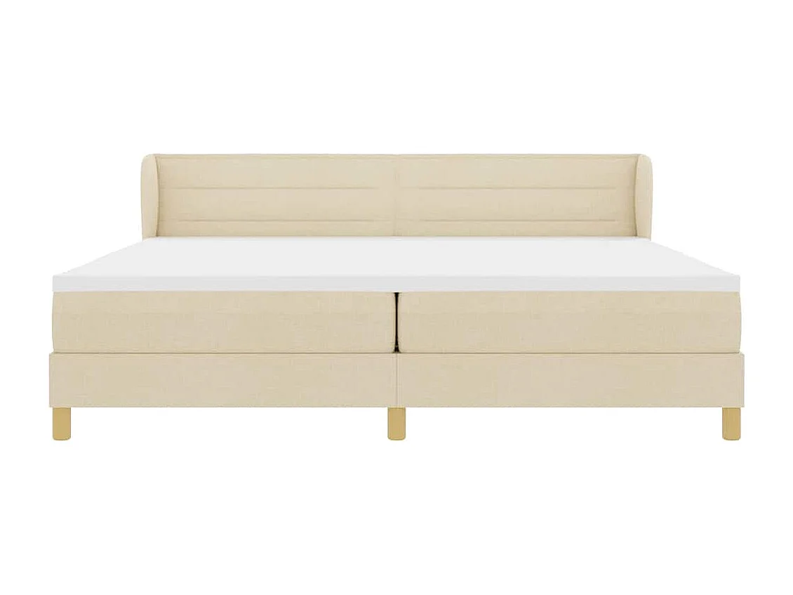 Cadre de lit avec Matelas Crème 90x200 cm Tissu Crème