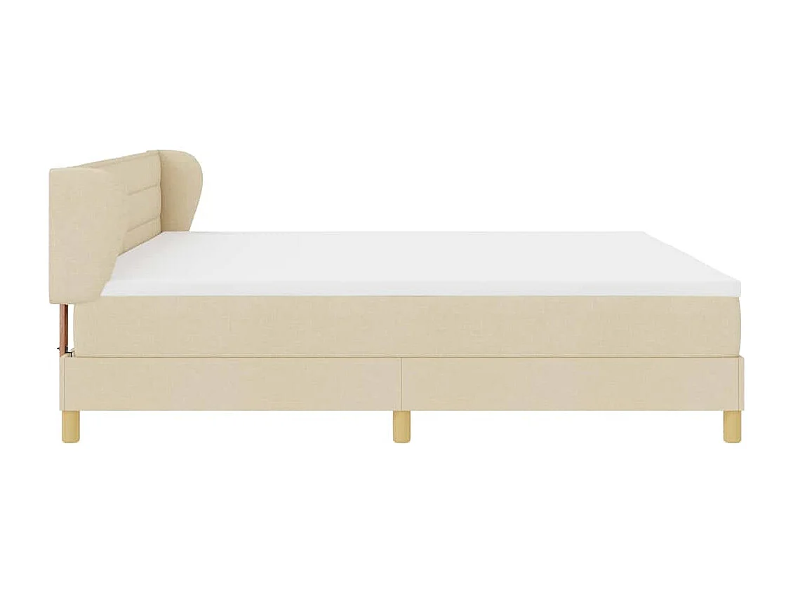 Cadre de lit avec Matelas Crème 90x200 cm Tissu Crème