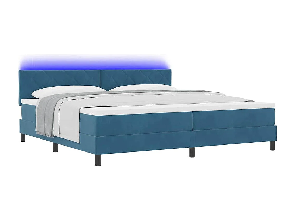 Cama tipo Box Spring Azul oscuro 200 x 200 cm Terciopelo