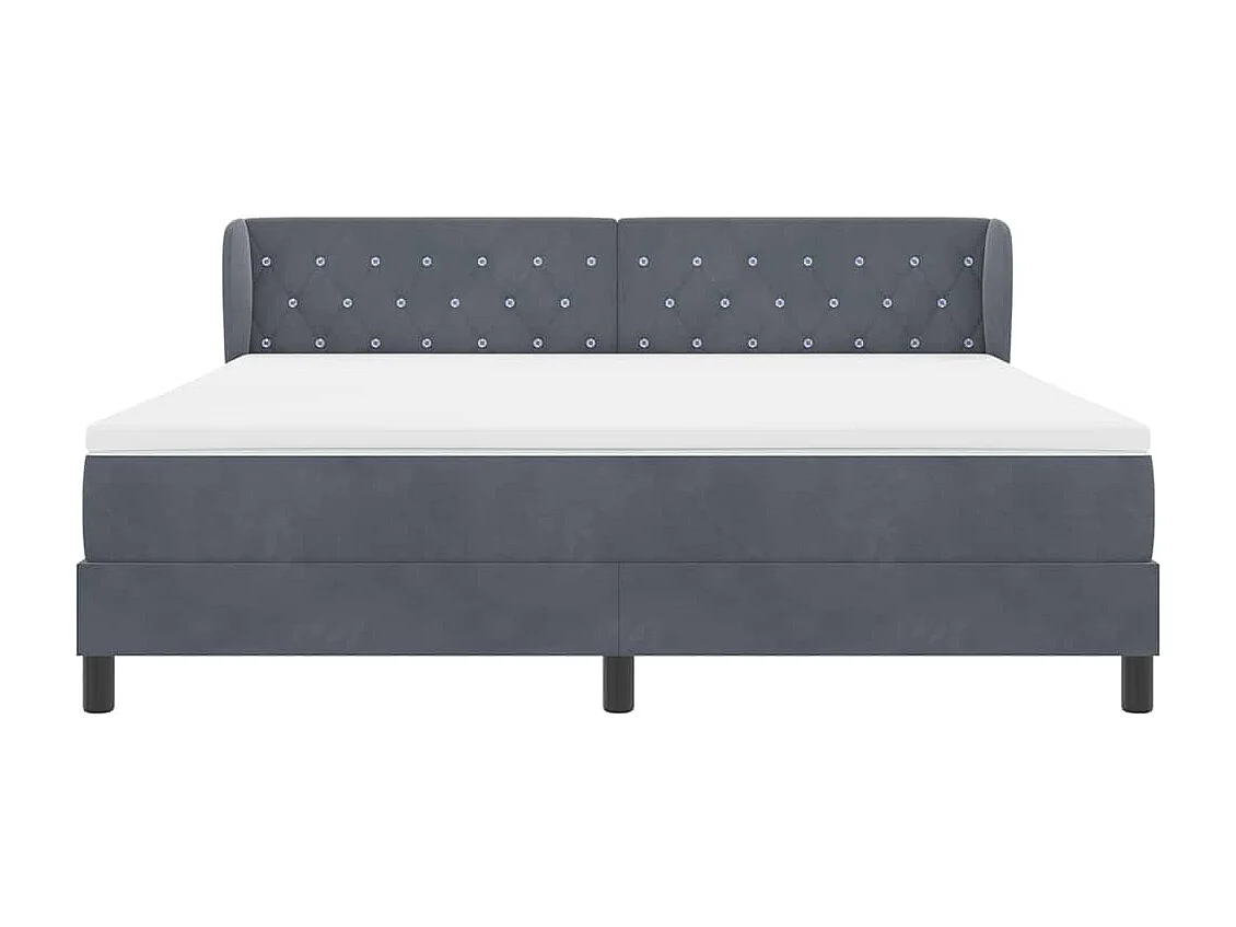 Cama con Somier y Colchón Gris Oscuro 80x200 cm Terciopelo