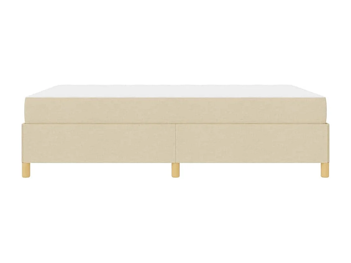 Cama tipo Box Spring Crema y Blanco 140 x 190 cm tela