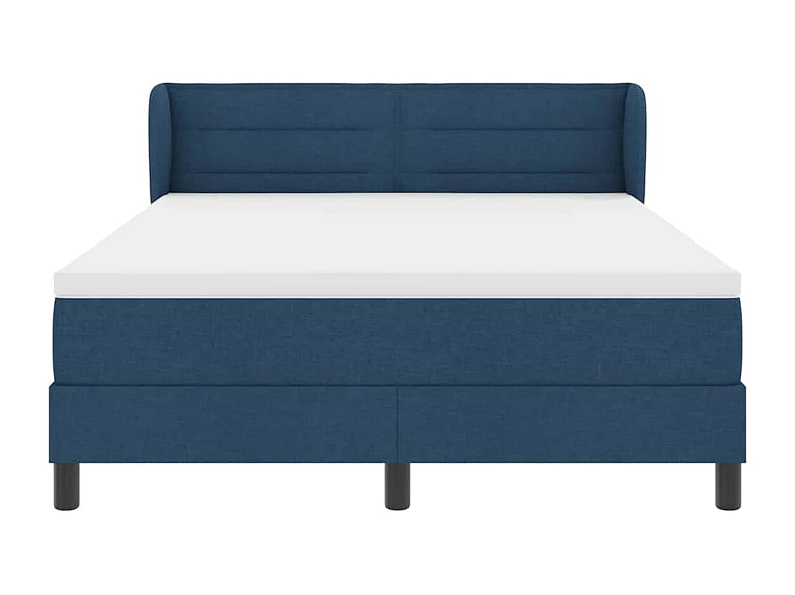Cadre de lit avec matelas avec matelas Bleu 140 x 200 cm tissu