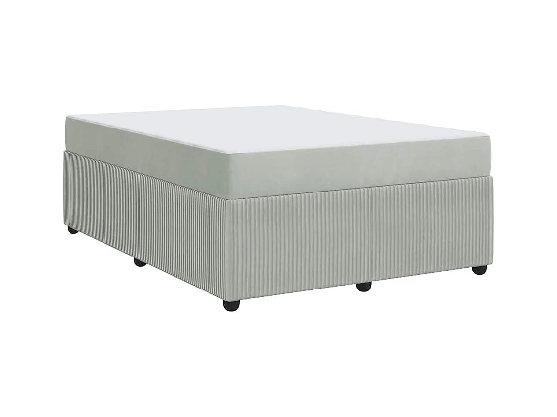 Cadre de lit avec matelas Gris clair 140 x 200 cm Velours
