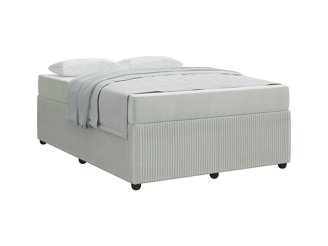 Cadre de lit avec matelas Gris clair 140 x 200 cm Velours