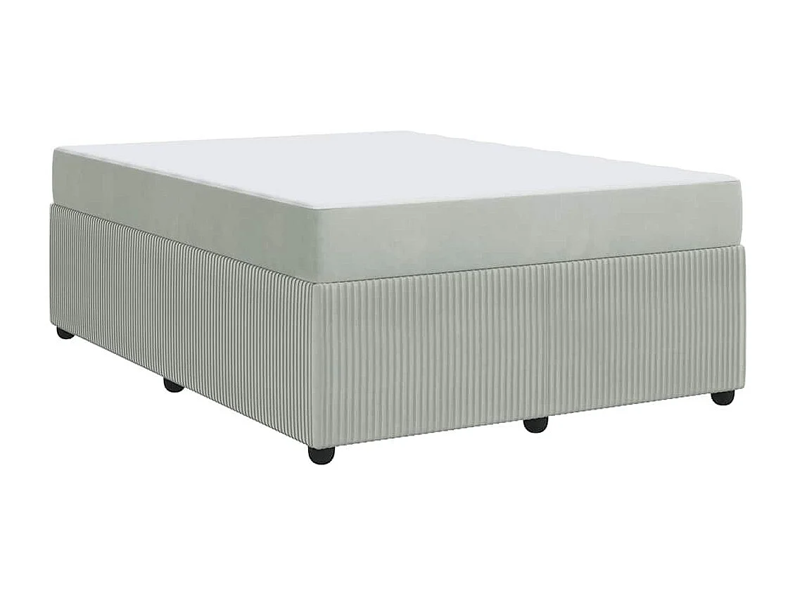 Cadre de lit avec matelas Gris clair 140 x 200 cm Velours