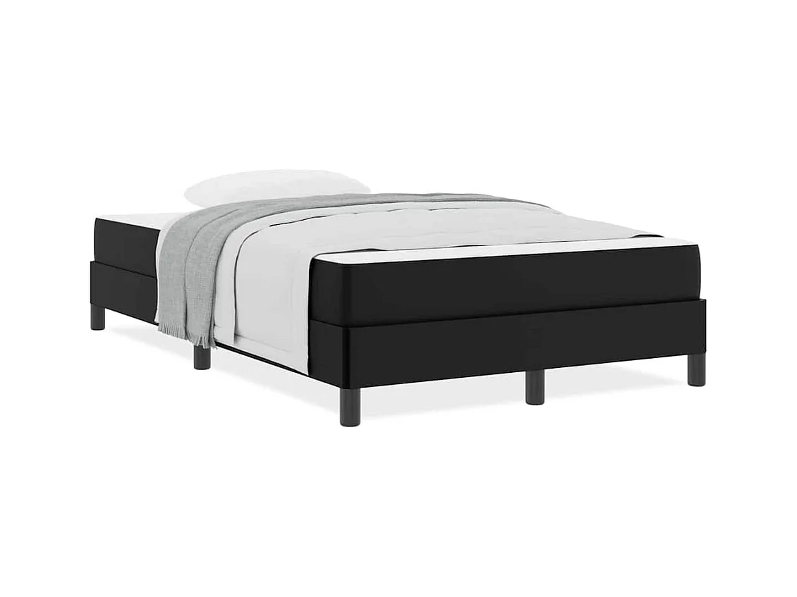 Cadre de lit avec matelas Noir 120 x 190 cm Faux cuir