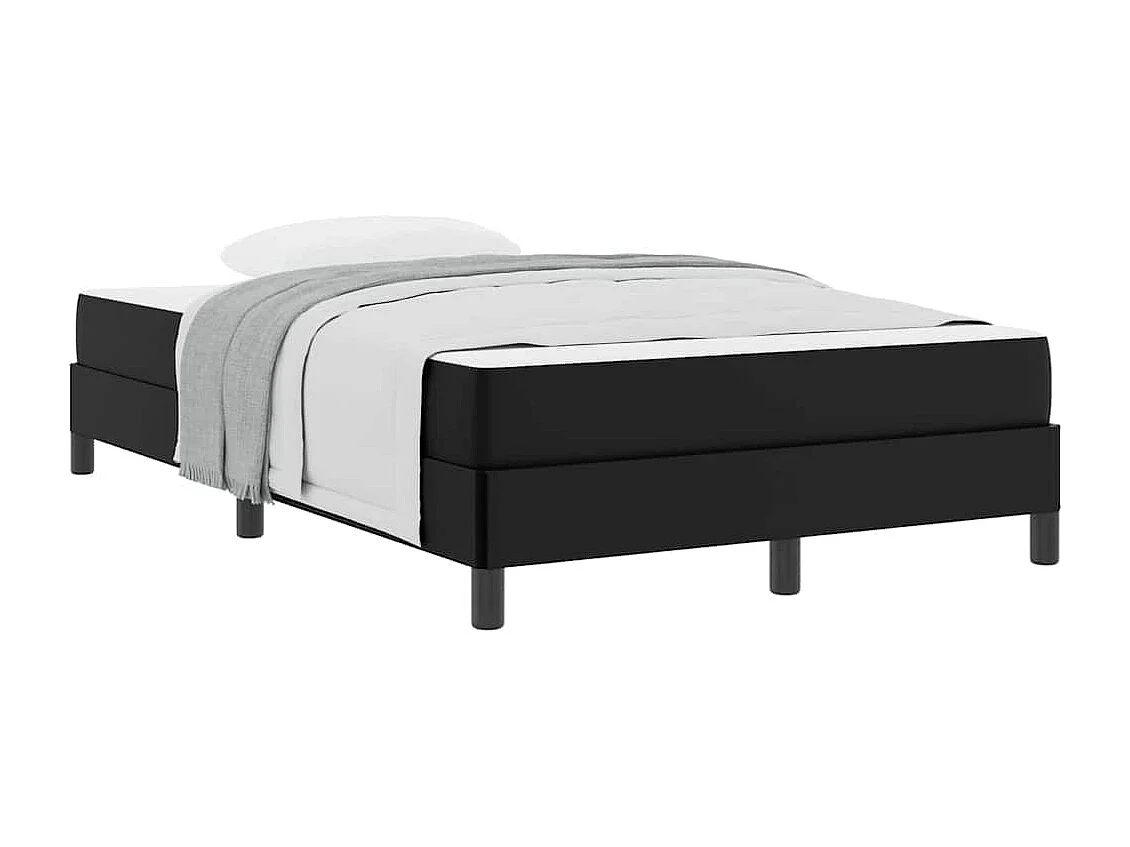 Cadre de lit avec matelas Noir 120 x 190 cm Faux cuir